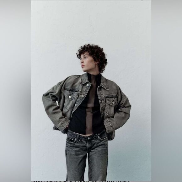 NWT Zara OVERSIZED MULTI-POSITIONAL JACKETSize M-L - Picture 5 of 12